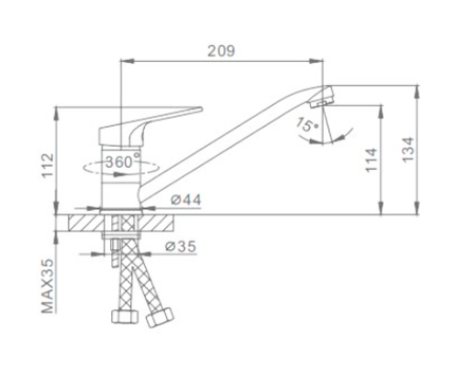 Смеситель для кухни Frap H13 F4213 Хром