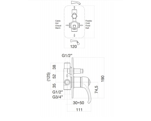 Смеситель для душа Fiore Jafar 47CR5134 Хром