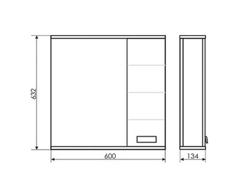 Зеркало со шкафом Comforty Модена М-60 00-00001639 Белое матовое