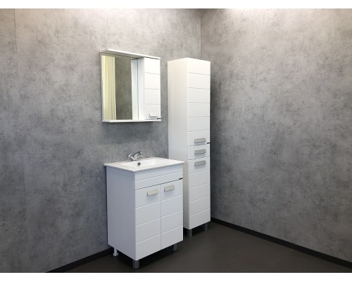 Зеркало со шкафом Comforty Модена М-60 00-00001639 Белое матовое