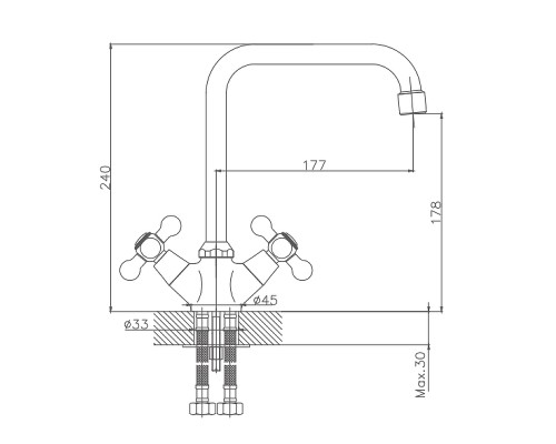 Смеситель для кухни Cron CN4019 Хром