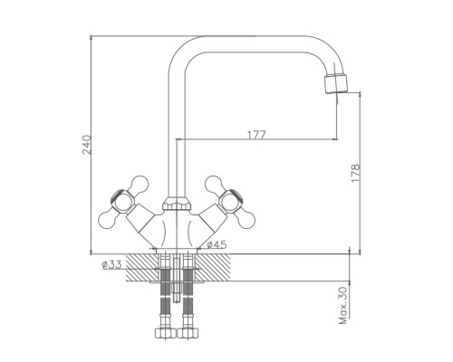 Смеситель для кухни Cron CN4019 Хром