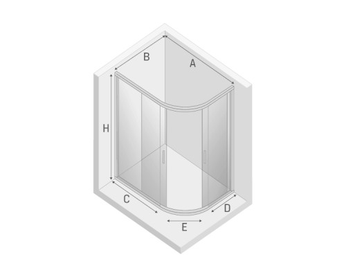 Душевое ограждение NEW TRENDY NEW VARIA 120x85x165 (хром)
