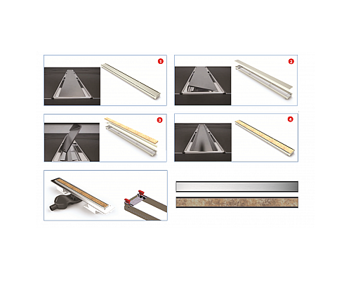 Душевой лоток BERGES В1 Keramik 400 матовый хром боковой