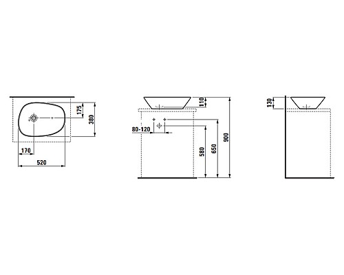 Раковина Laufen Palomba 8.1680.2.000.112.1