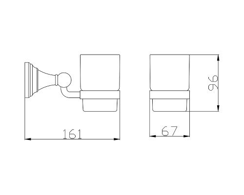Стакан для зубных щеток Rav Slezak Morava MKA0201SM Бронза