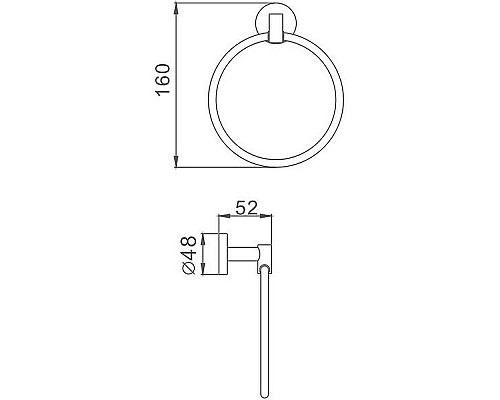 Кольцо для полотенец Haiba HB1704 Хром