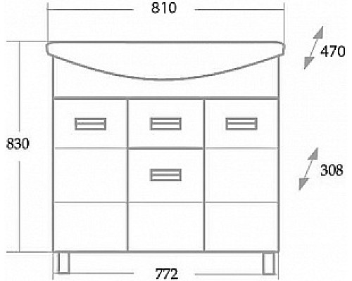 Тумба под раковину Onika Балтика 80 Белая