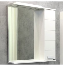 Зеркало со шкафом Comforty Модена М-75 с подсветкой Белое матовое