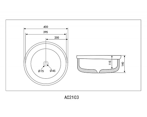 Раковина накладная ABBER Bequem AC2103 белая