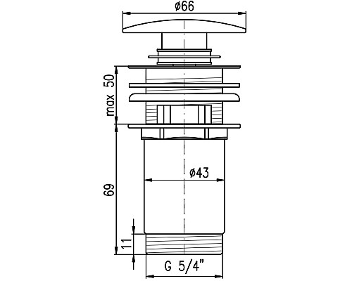 Донный клапан Rav Slezak MD0485CMAT click-clack Черный матовый