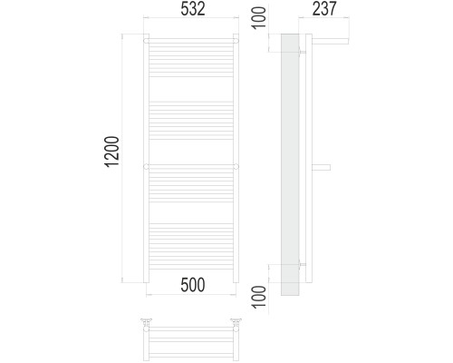 Полотенцесушитель Terminus Стандарт Аврора c 2-мя/п П22 500х1200