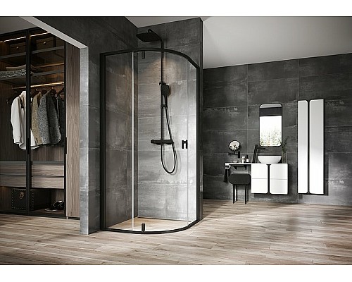 Душевой уголок Ravak Nexty NSKK3-100 100x100 3O6AA300Z1 профиль Черный стекло Transparent