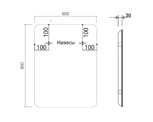 Зеркало Vincea 60 VLM-3MA600 с подсветкой c сенсорным выключателем и диммером