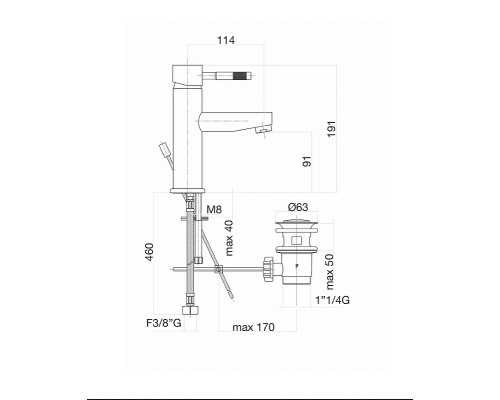 Смеситель для биде Fiore Xenon 44CR5371 Хром