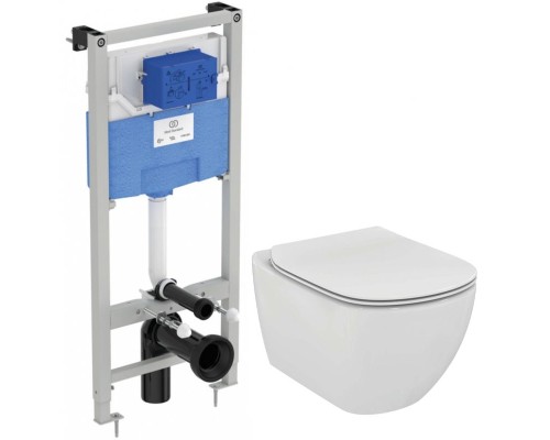 Комплект унитаза с инсталляцией Ideal Standard Tesi T3868V1 с сиденьем Микролифт