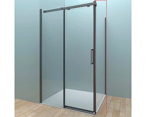 Душевая стенка Veconi Rovigo KP-06B 100 KP06B-100-01-19C4 Черный матовый