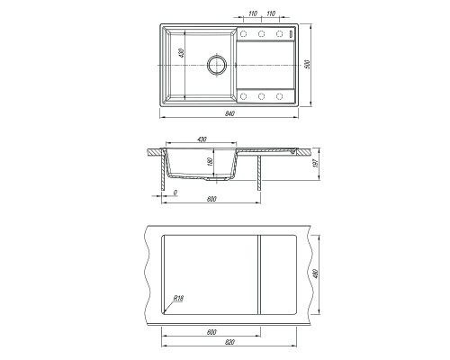 Кухонная мойка Lemark Imandra 840 9910035 Серый шелк