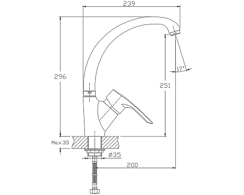 Смеситель для кухни Haiba HB4166-7 Черный