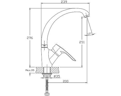 Смеситель для кухни Haiba HB4166-7 Черный