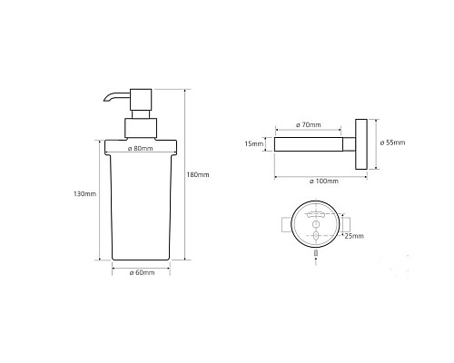 Настенный дозатор для жидкого мыла Bemeta 104109017