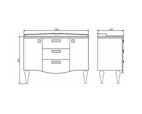 Тумба с раковиной Comforty Монако 120 00003132224 Белая