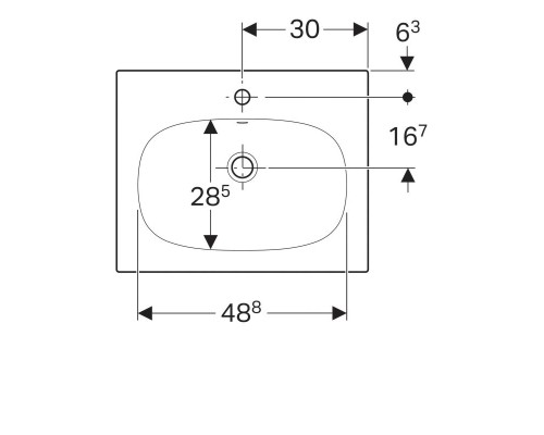 Раковина 60 см GEBERIT Acanto 500.640.01.2