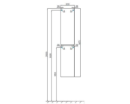 Шкаф пенал Aquaton Скай 30 R 1A238603SY01R подвесной Белый глянец