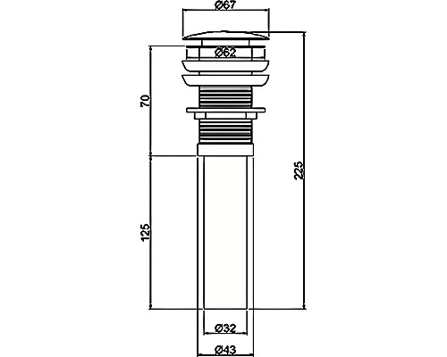 Донный клапан Haiba HB65-2 click-clack Хром