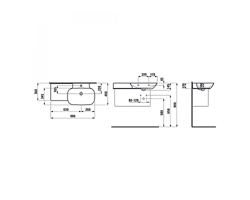 Овальная раковина Laufen Ino 8.1330.1.000.104.1