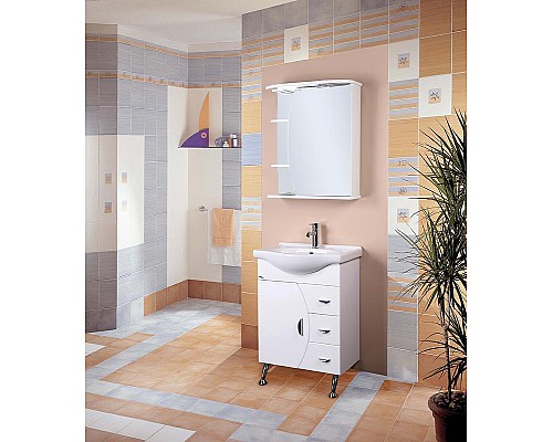 Зеркальный шкаф Onika Луна 55.01 R 205521 с подсветкой Белый