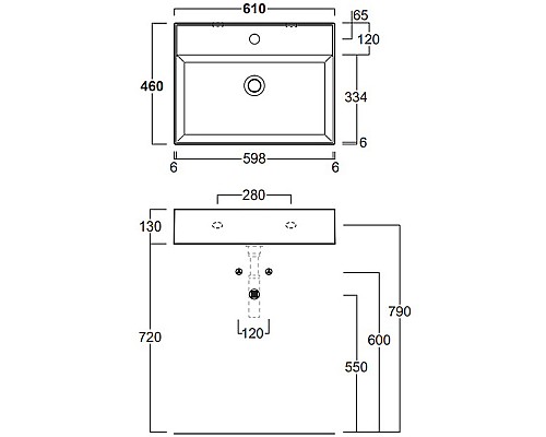 Раковина Simas Agile 61 AG61 bi*1 Белая