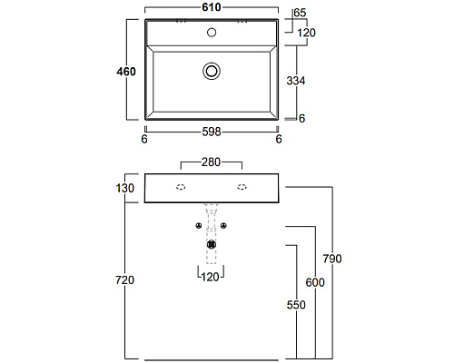 Раковина Simas Agile 61 AG61 bi*1 Белая