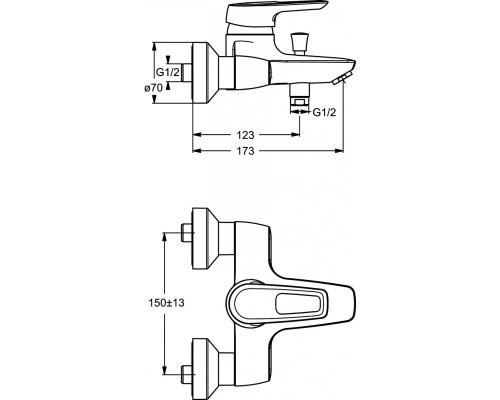 Смеситель для ванны Ideal Standard Ceramix Blue Хром