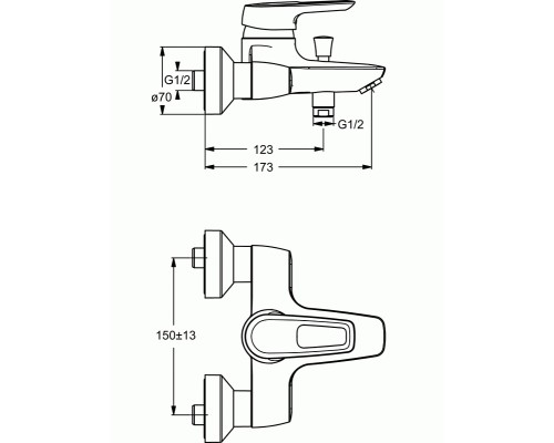 Смеситель для ванны Ideal Standard Ceramix Blue Хром