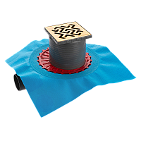 Трап BERGES ZENTRUM Antik 100х100 золото глянец выпуск D50 H65 боковой