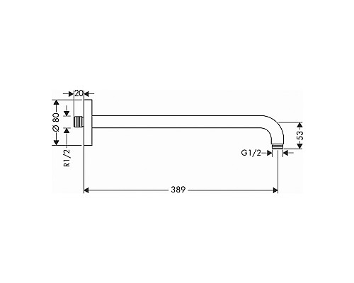 Держатель верхнего душа Hansgrohe белый матовый 27413700