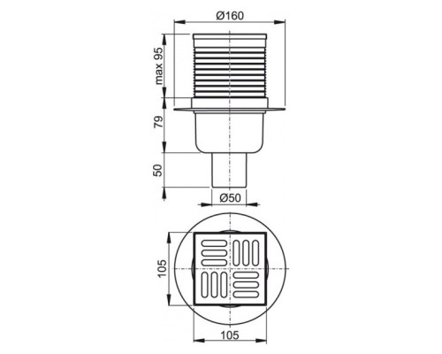 Душевой трап AlcaPlast APV2