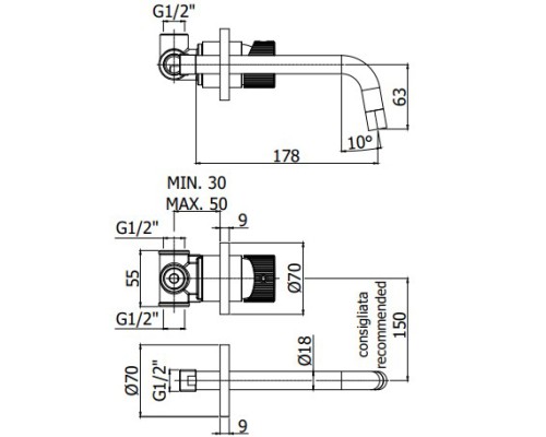 Смеситель для раковины Paffoni Jo JO006NO70 Черный матовый