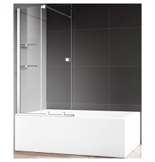 Шторка на ванну AQUAme 120 профиль Хром стекло прозрачное