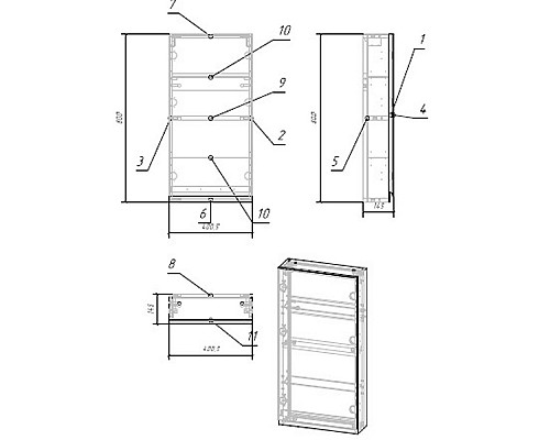 Зеркальный шкаф Cersanit Moduo 40 SB-LS-MOD40/Wh Белый