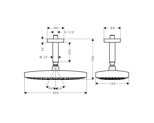 Верхний душ Hansgrohe Raindance Select E хром 26608400