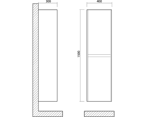 Шкаф пенал Art&Max Family-1500-2A-SO-PB подвесной Pino Bianco