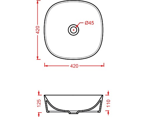 Раковина Artceram Ghost 42 GHL001 01 00 Белая