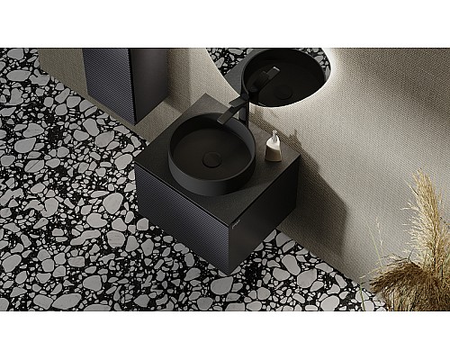 Тумба под раковину Jorno Stone 60 Stn.01.60/P/A/JR подвесная Антрацит