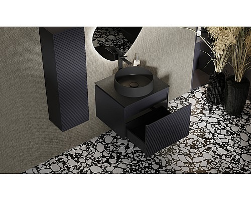 Тумба под раковину Jorno Stone 60 Stn.01.60/P/A/JR подвесная Антрацит