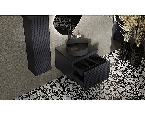 Тумба под раковину Jorno Stone 60 Stn.01.60/P/A/JR подвесная Антрацит