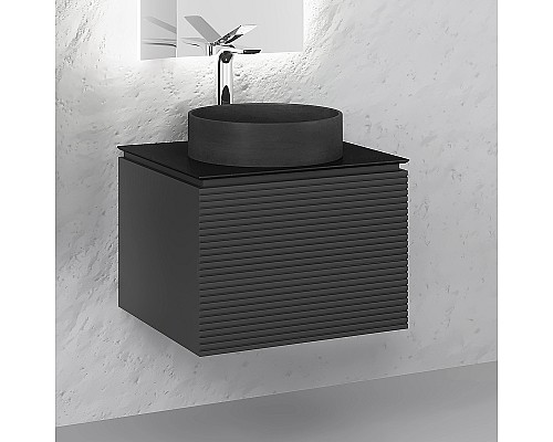 Тумба под раковину Jorno Stone 60 Stn.01.60/P/A/JR подвесная Антрацит