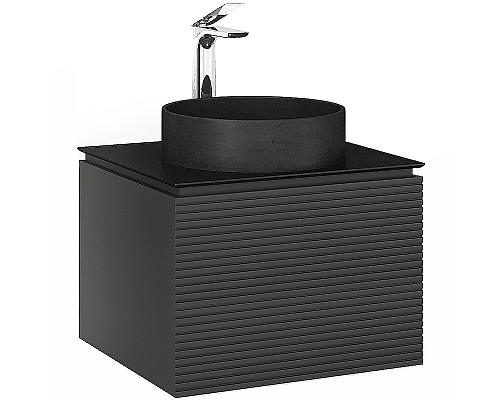 Тумба под раковину Jorno Stone 60 Stn.01.60/P/A/JR подвесная Антрацит