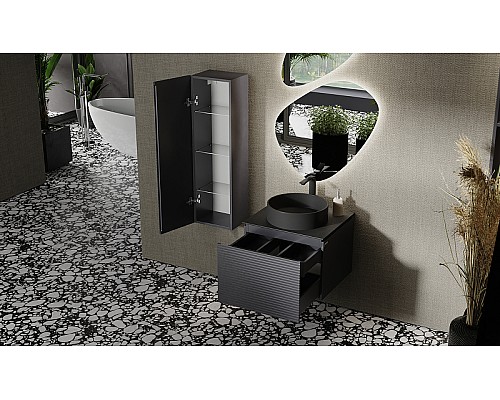 Тумба под раковину Jorno Stone 60 Stn.01.60/P/A/JR подвесная Антрацит